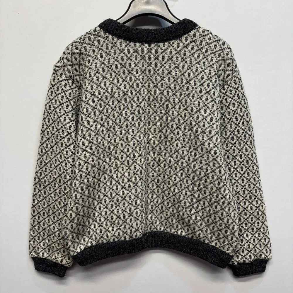 Vintage LL Bean Women Cardigan Sweater Size Medium Fair Isle Wool Blend D120 -6